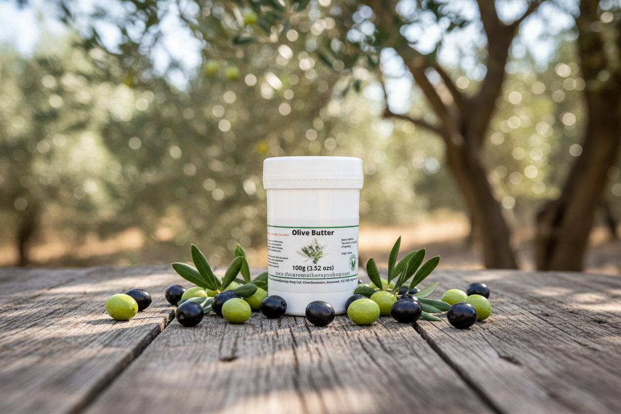 Olive Butter 100g outdoor product photography