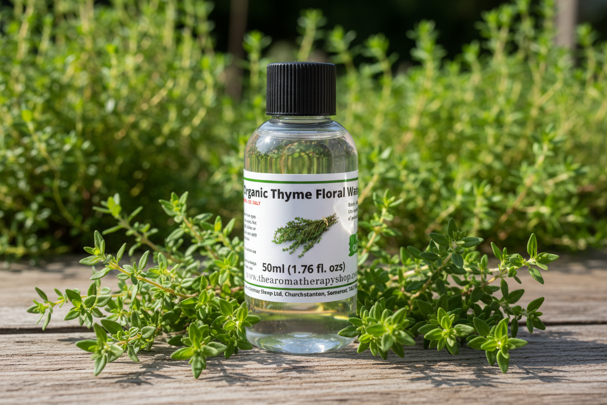 Organic Thyme Floral Water outdoor setting