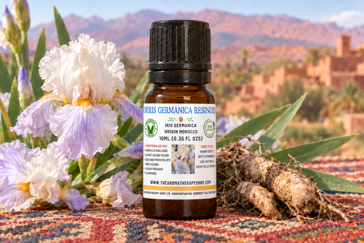 Orris Germanica Resinoid 10ml showcase, straight label