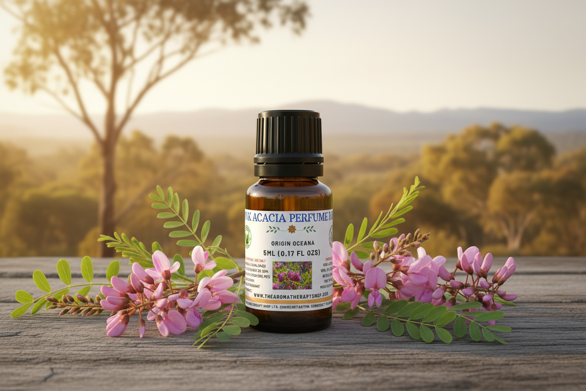 Pink Acacia Perfume Base with the corrected supplied label