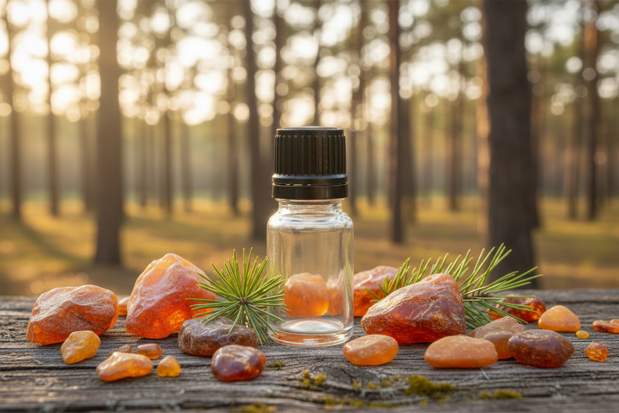 Pinus Succinefera Amber Resin — Empty Bottle Scene