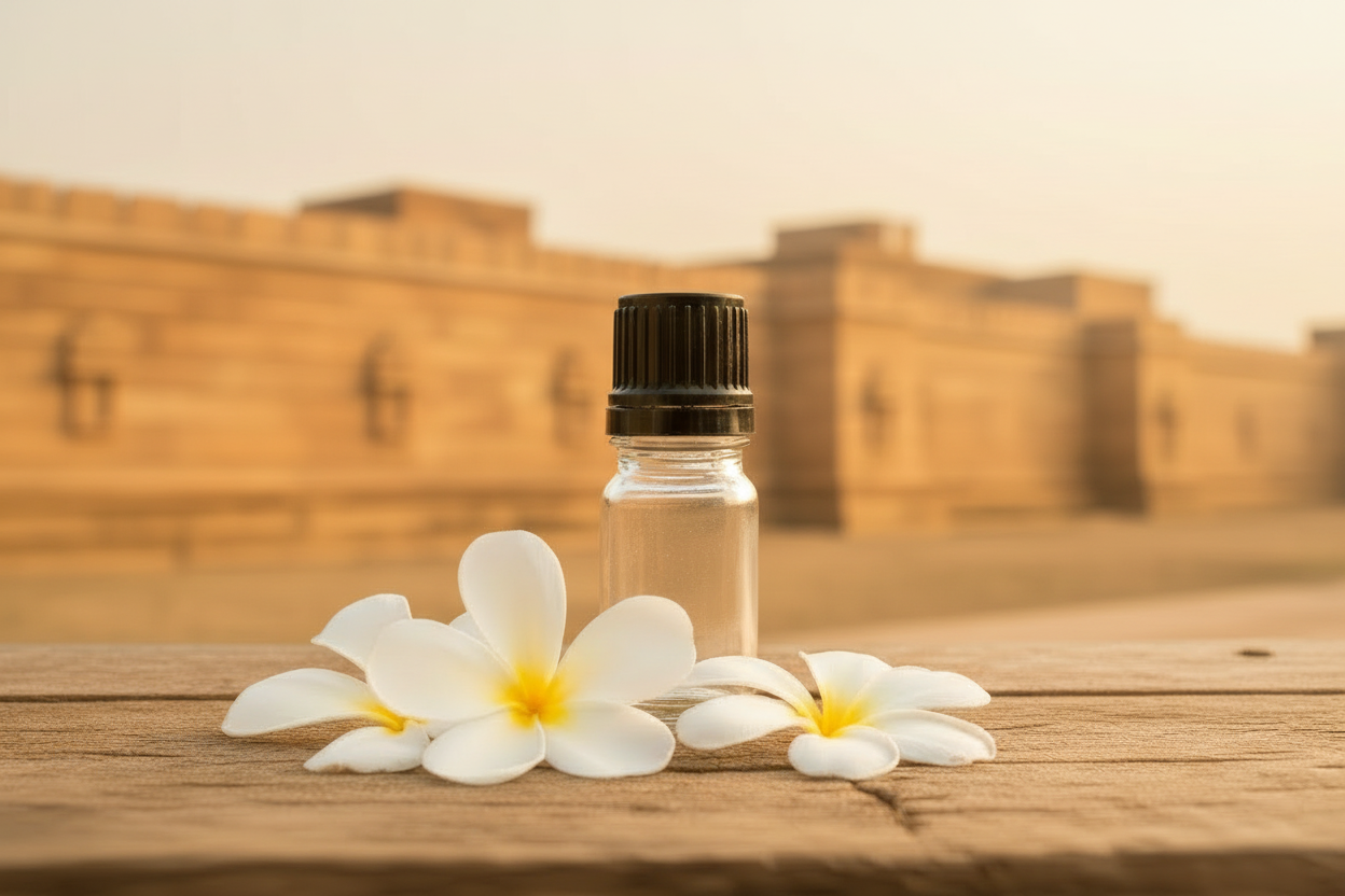 Plumeria Alba — No Tree, Indian Background