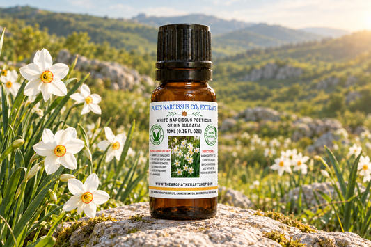 Poet’s Narcissus with corrected CO₂ Extract label