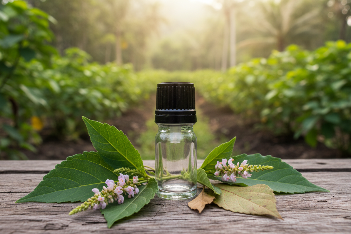 Pogostemon Cablin Patchouli Indonesian Plantation 1ml Bottle Showcase