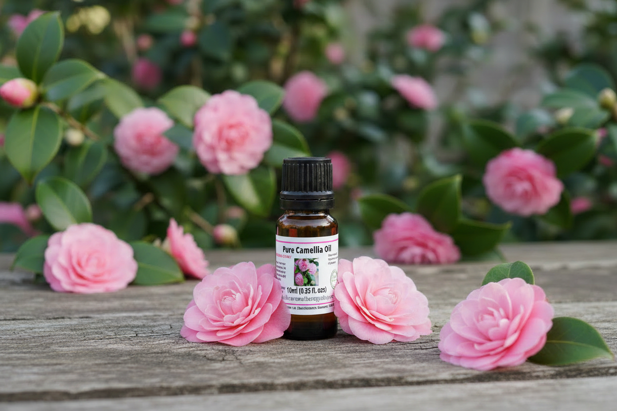 Pure Camellia Oil with correct label