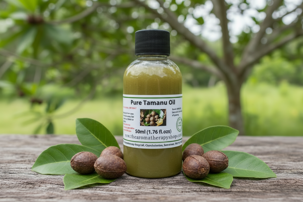 Pure Tamanu Oil 50ml with lighter sludgey olive-green color