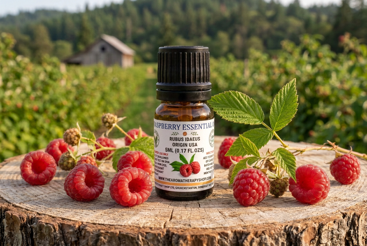 Raspberry showcase revised with larger berries, keeping everything else unchanged