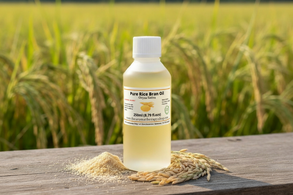 Rice Bran Oil 250ml with label positioned correctly
