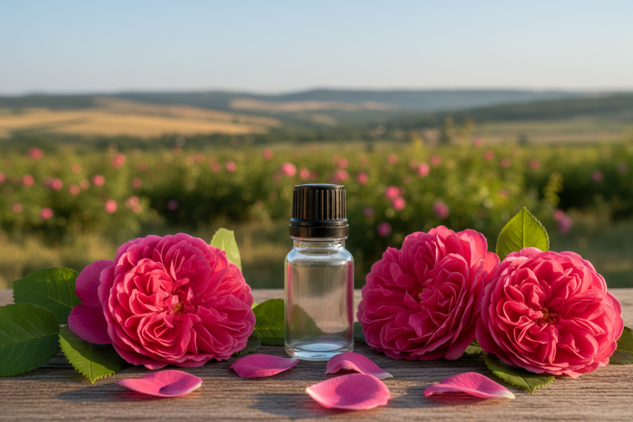 Rosa damascena - Sparser Bulgarian Background