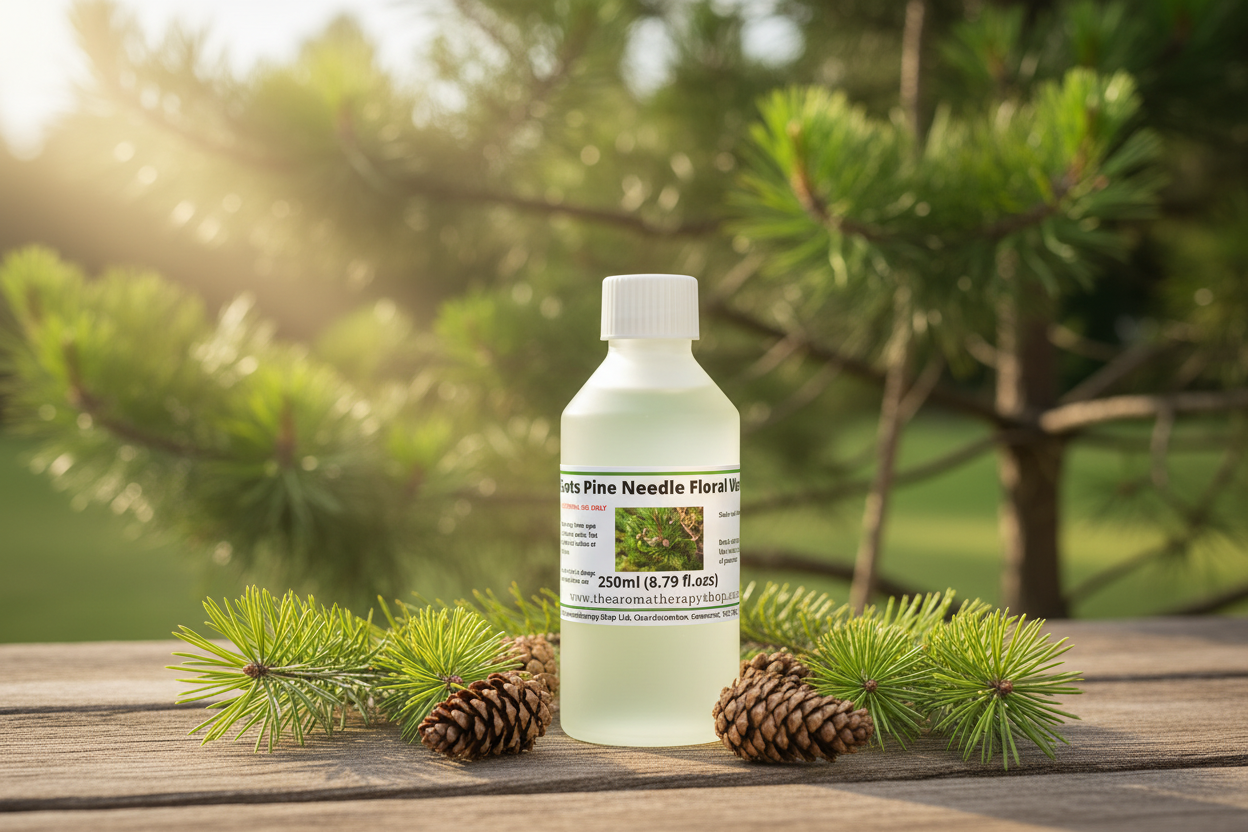 Scots Pine Needle Floral Water 250ml bottle in sunny garden