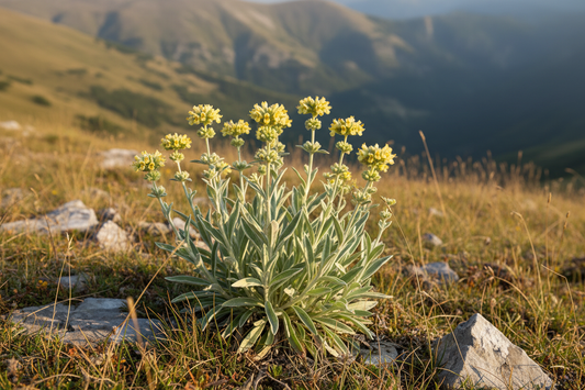 Sideritis scardica, Greek Mountain Tea, in a Bulgarian mountain meadow