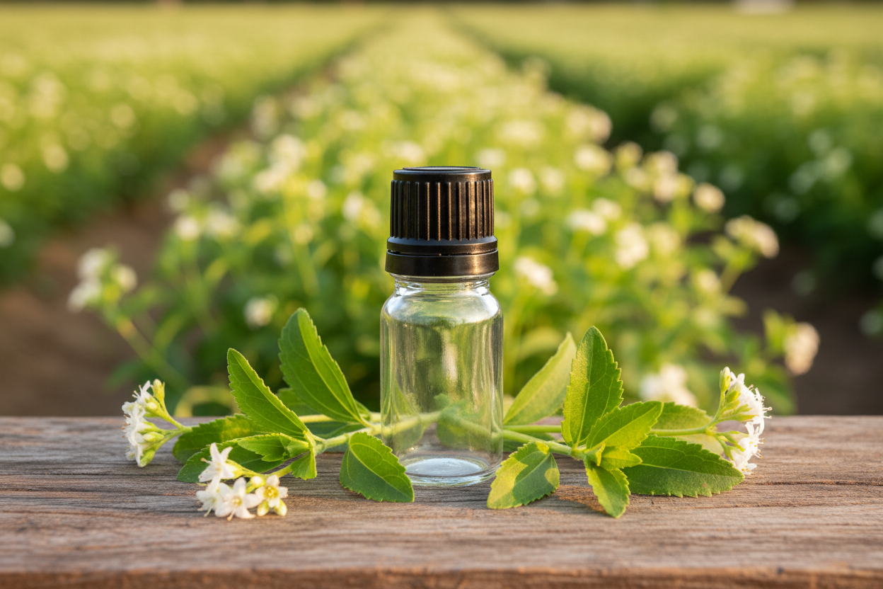 Stevia Rebaudiana Clear Glass Outdoor Showcase