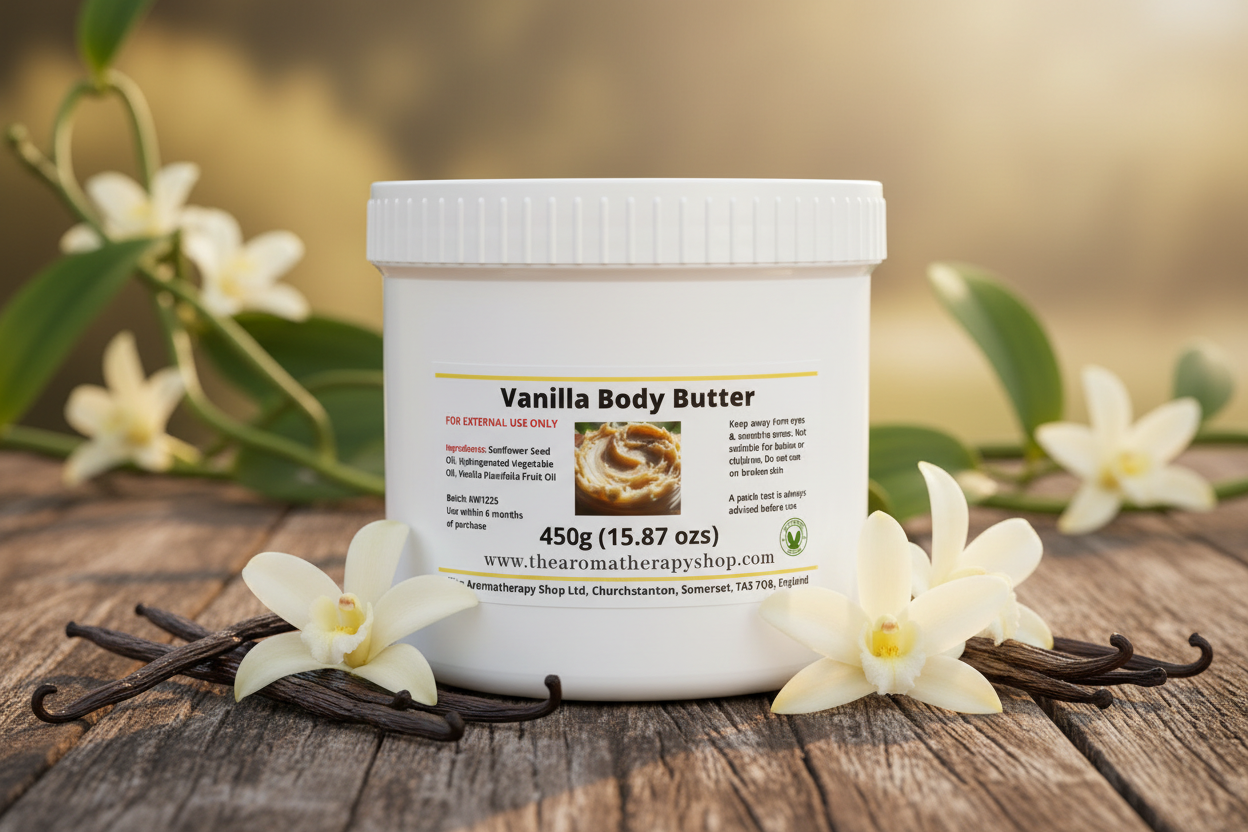 Vanilla Body Butter 450g outdoor product photography