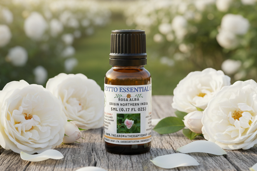 White Otto 5ml Essential Oil Showcase - Lotus Bottle Reference