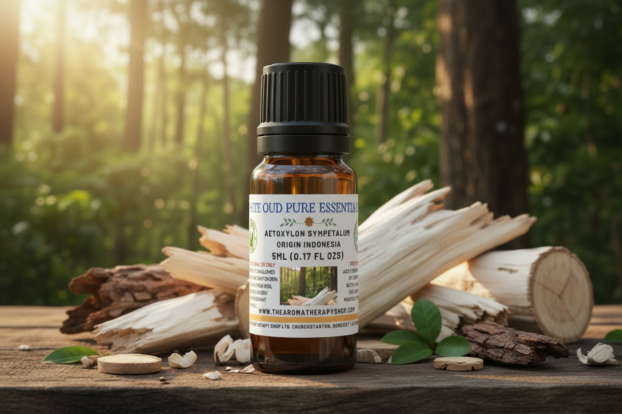 White Oud 5ml Essential Oil - Bottle Set Back
