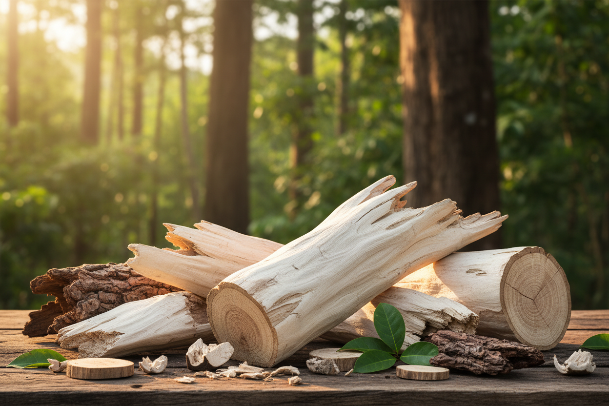 White Oud Wood Outdoor Showcase