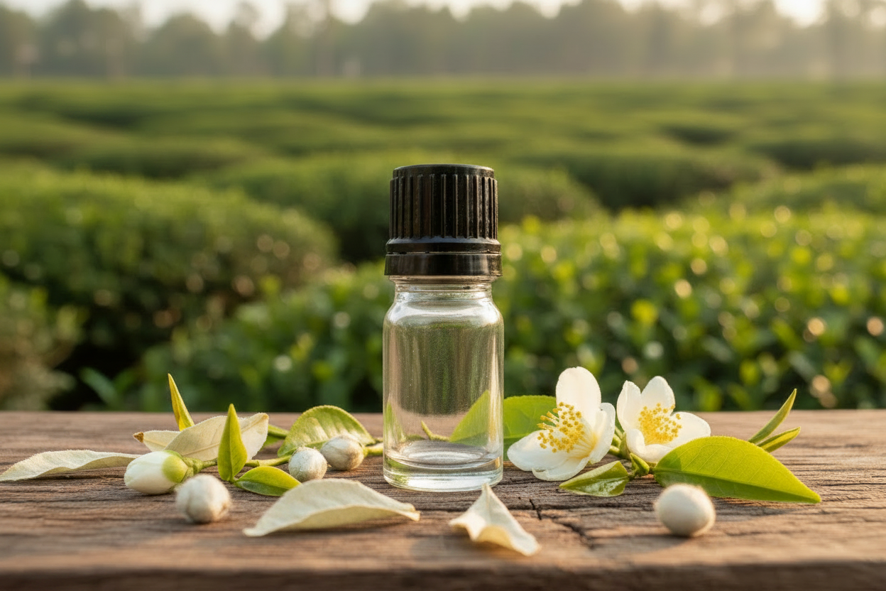 White Tea with Leaves — Empty Bottle Scene