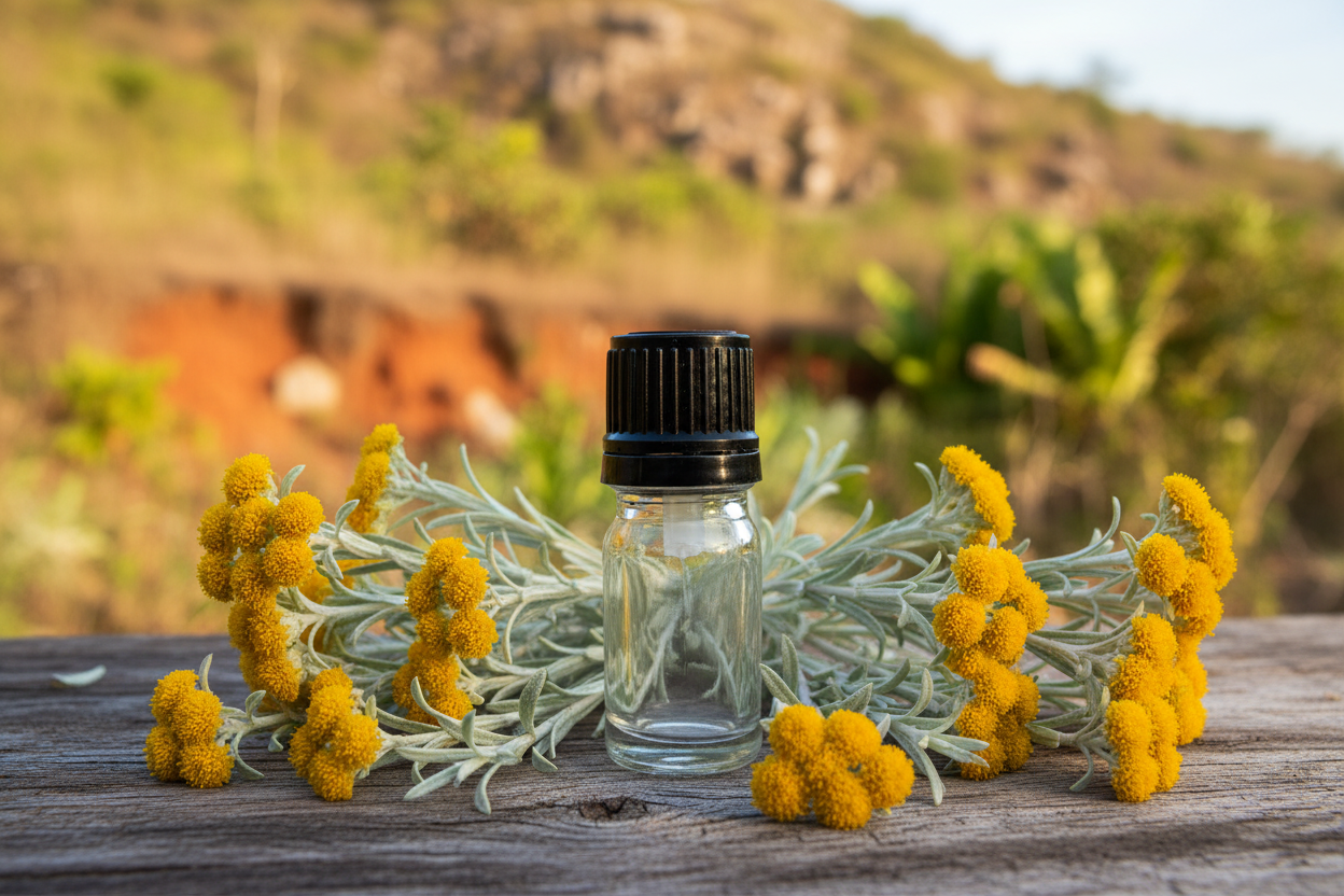 Wild Helichrysum Italicum Madagascan Landscape 1ml Bottle Showcase